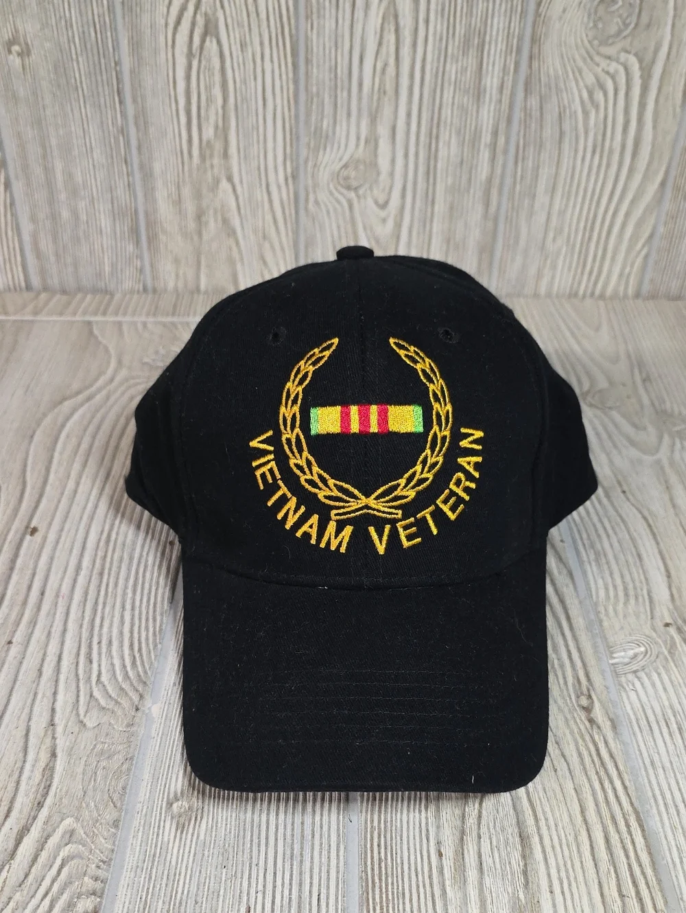Rothco Vietnam Veteran Black Hat With Service Bioon Insignia OSFA NWT